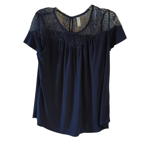 EUC PerSeption Concept Top, Navy Blue, Lace, L - Picture 1 of 5